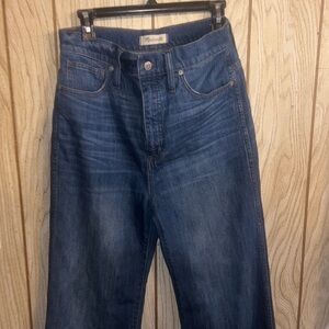 Madewell High-Rise Straight-Leg Jeans in Dark Blue Wash